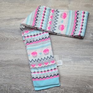 Gymboree Girls Winter Scarf Cupcakes Neon Pink Gray Aqua